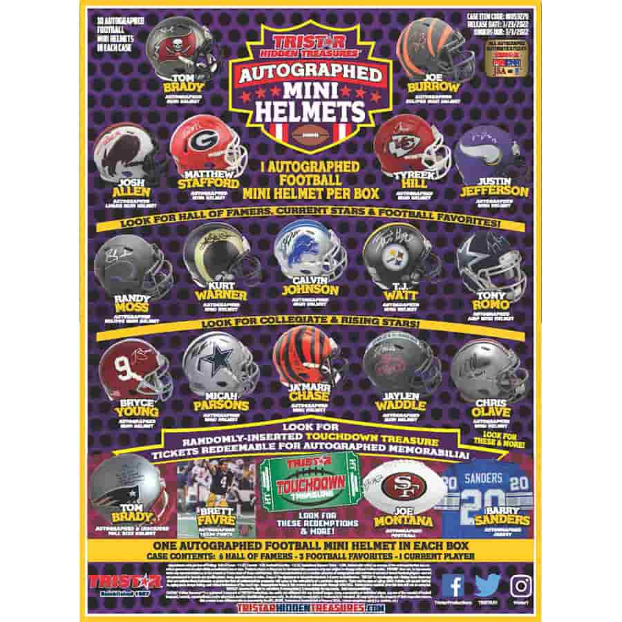 2022 TriStar Hidden Treasures Autographed Mini Helmets Football Hobby Box