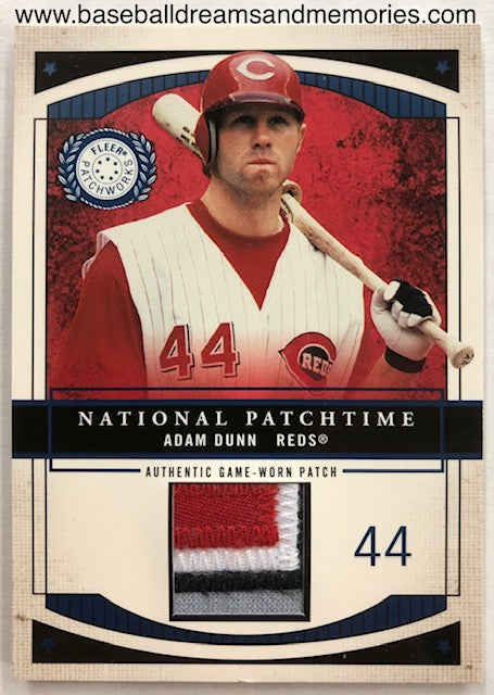 2003 Fleer Patchworks Adam Dunn National Patchtime Jersey Patch Card Serial  Numbered 112/300