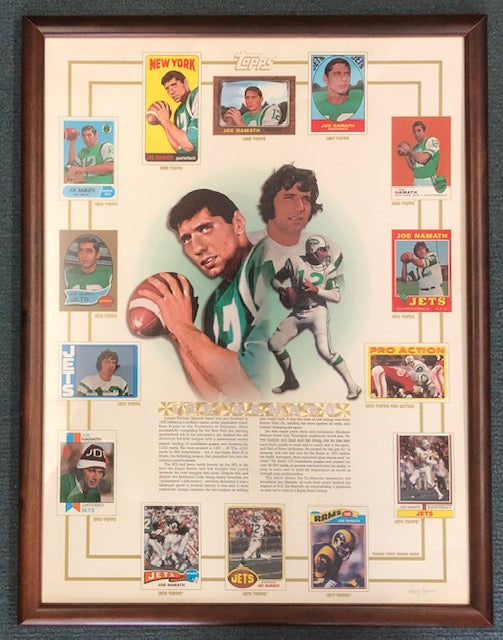 Limited Edition Framed Topps Joe Namath Commemorative Sheet Approximat –  Baseball Dreams & Memories