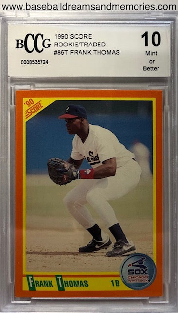 1990 Score Rookie & Traded Frank Thomas Rookie Card RC CSG Graded 9 Mint