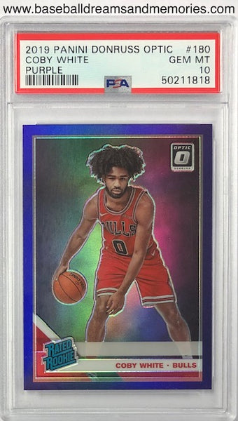 2019 Panini Donruss Optic Coby White Purple Parallel Rated Rookie Card Graded PSA GEM MT 10