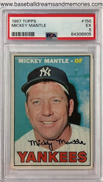 1967 Topps Mickey Mantle Card Graded PSA EX 5