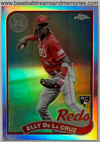 2024 Topps Chrome Elly De La Cruz 35th Anniversary Rookie Refractor Card