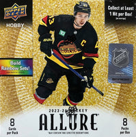 2023-24 Upper Deck Allure Hockey Hobby Box (Call 708-371-2250 For Pricing & Availability)