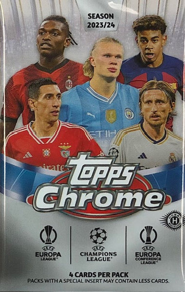 2023-24 Topps Chrome UEFA Club Competitions Soccer Hobby Pack