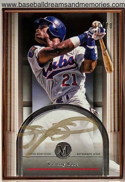 2024 Topps Museum Collection Sammy Sosa Bronze Framed Autograph Card Serial Numbered 10/20