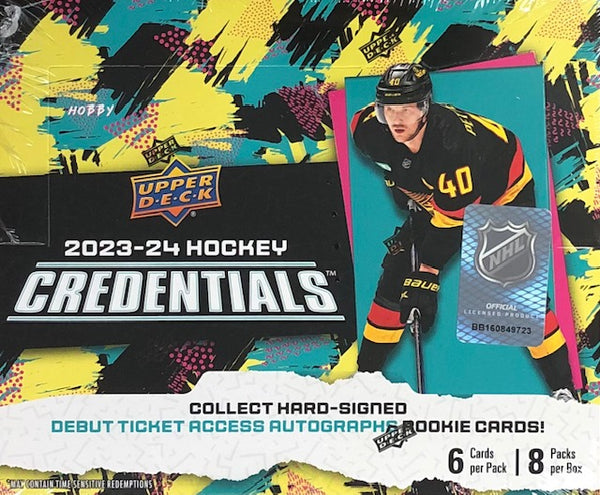 2023-24 Upper Deck Credentials Hockey Hobby Box (Call 708-371-2250 For Pricing & Availability)