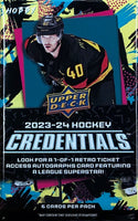 2023-24 Upper Deck Credentials Hockey Hobby Pack (Call 708-371-2250 For Pricing & Availability) (Copy)