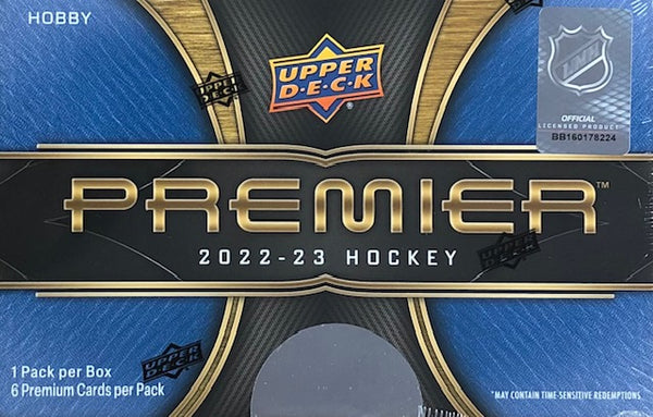 2022-23 Upper Deck Premier Hockey Hobby Box (Call 708-371-2250 For Pricing & Availability)