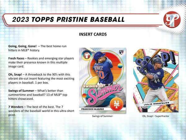 2023 Topps Pristine Baseball Hobby Box – Baseball Dreams & Memories