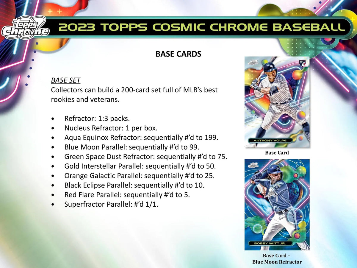 2023 Topps Cosmic Chrome Baseball Hobby Box – Baseball Dreams & Memories