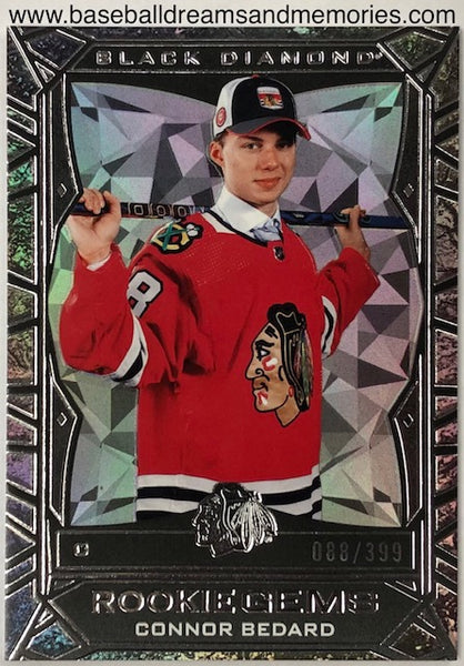 2023-24 Upper Deck Black Diamond Connor Bedard Rookie Gems Rookie Card Serial Numbered 088/399