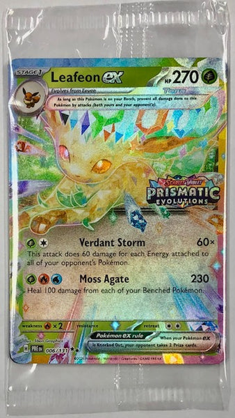 Pokémon Prismatic Evolutions Leafeon ex Stamped Promo 006/131 (Sealed)