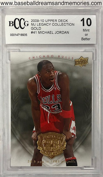 2009-10 Upper Deck MJ Legacy Collection Gold Michael Jordan Card Graded BCCG 10 Mint or Better