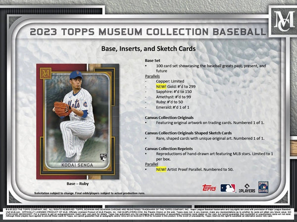 2023 Topps Museum Collection Baseball Hobby Pack (1 Mini Box 