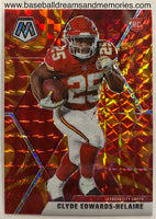 2020 Panini Mosaic Clyde Edwards-Helaire Orange Reactive Rookie Card