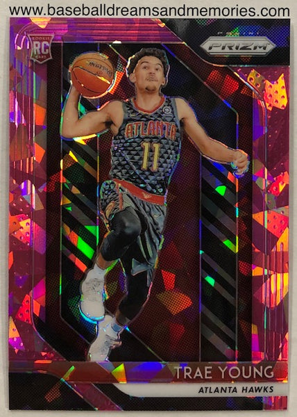 2018-19 Panini Prizm Trae Young Pink Cracked Ice Rookie Card