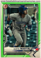 2021 Bowman Austin Martin 1st Bowman Prospect Green Parallel Card Serial Number 235/399