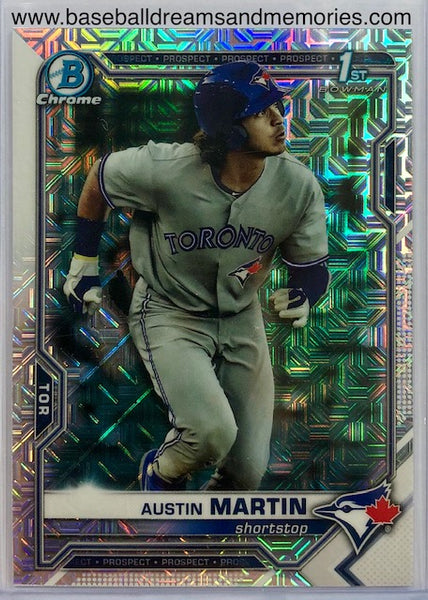 2021 Bowman Chrome Austin Martin 1st Bowman Prospect Mojo Refractor Parallel Card