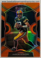 2020 Panini Select Aaron Rodgers Orange Prizm Concourse Card Serial Numbered 31/49