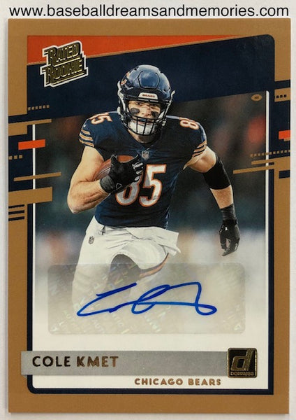 2020 Panini Donruss Cole Kmet Bronze Rated Rookie Autograph Card