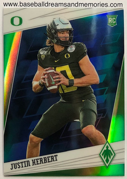 2020 Panini Chronicles  Draft Picks Justin Herbert Phoenix Blue Rookie Card