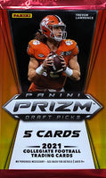 2021 Panini Prizm Draft Picks Football Retail Pack (Orange Ice Prizms)