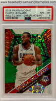 2019 Panini Mosaic Kawhi Leonard Will To Win Green Mosaic Card Graded PSA 8 NM-MT