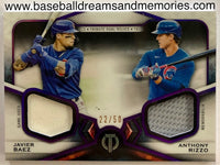 2021 Topps Tribute Javier Baez Anthony Rizzo Dual Jersey Card Serial Numbered 22/50