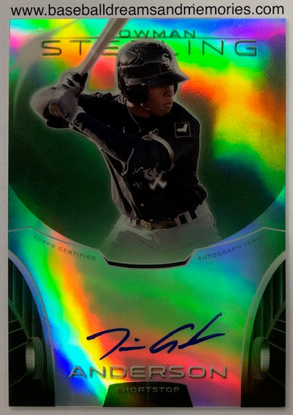 2013 Bowman Sterling Tim Anderson Green Refractor Autograph Card Serial Numbered 027/125