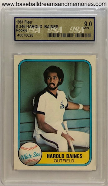 1981 Fleer Harold Baines Rookie Card Graded USA 9.0 Mint