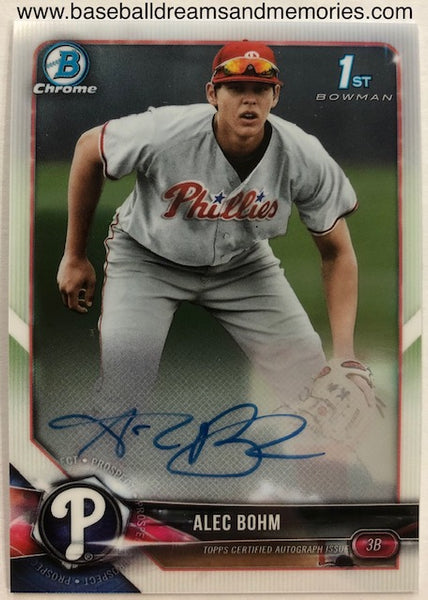 2018 Bowman Chrome Alec Bohm Prospect Autograph Card