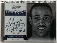 2012-13 Absoute John Starks Heroes Autograph Card Serial Numbered 41/99