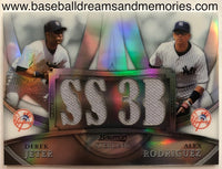 2010 Bowman Sterling Derek Jeter & Alex Rodriguez Jersey Card Refractor Serial Numbered 48/99