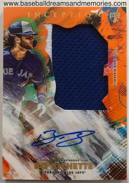 2020 Topps Inception Bo Bichette Autograph Jersey Patch Card Serial Numbered 23/25