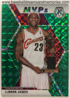 2019-20 Panini Mosaic Lebron James MVPs Green Prizm Card