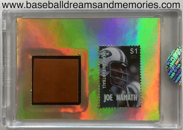 2020 The Bar Sports Edition Joe Namath 1/1 SuperFoil Original Vintage Football Helmet Relic with Stamp