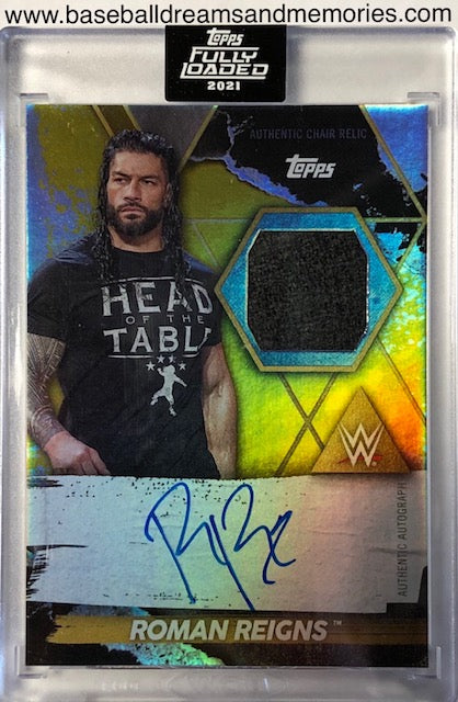 WWE Topps Fully Loaded Roman Reigns Metal purchases Chair Relic Autograph Card 89/99