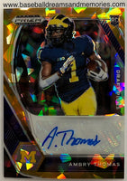 2021 Panini Prizm Draft Picks Ambry Thomas Orange Ice Autograph Card