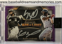 2021 Topps Luminaries Luis Robert Eloy Jimenez Purple Spark of Light Silver Ink Autograph Card Serial Numbered 3/3