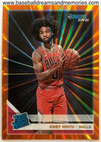 2019-20 Panini Donruss Coby White Orange Laser Parallel Rated Rookie Card