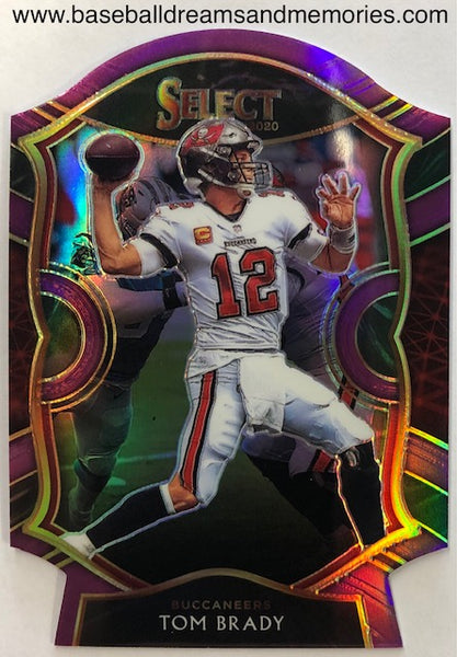 2021 Panini Select Tom Brady Die-Cut Purple Prizm Concourse Card