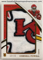 2021 Panini Immaculate Collection Cornell Powell  Sideline Towel Relic Rookie Card Serial Numbered 12/15