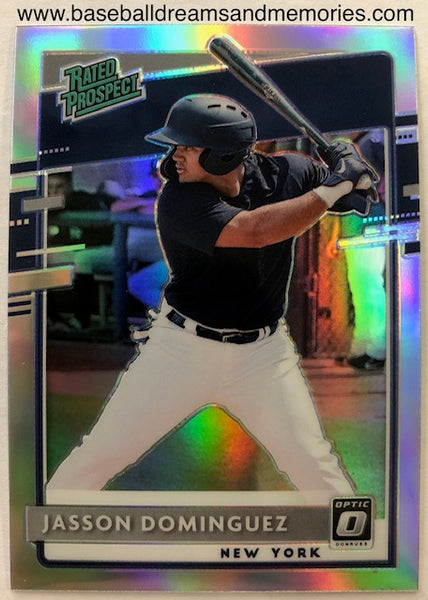 2020 Panini Donruss Optic Jasson Dominguez Silver Parallel Rated Prospect Rookie Card