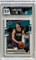 2020-21 Panini Donruss Lamelo Ball Rated Rookie Card Graded HGA 9.5 GEM MT (10 Centering)