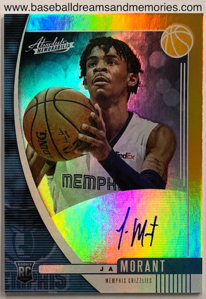 2019-20 Panini Absolute Memorabilia Ja Morant Gold Autograph Rookie Card