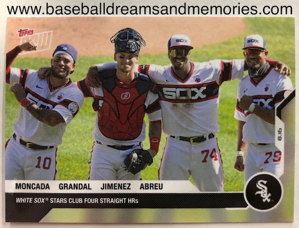 2020 Topps Now Moncada, Grandal, Jimenez, Abreu "White Sox Stars Club Four Straight HR's"