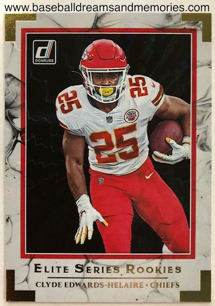 2020 Panini Donruss Clyde Edwards-Helaire Elite Series Rookies Card