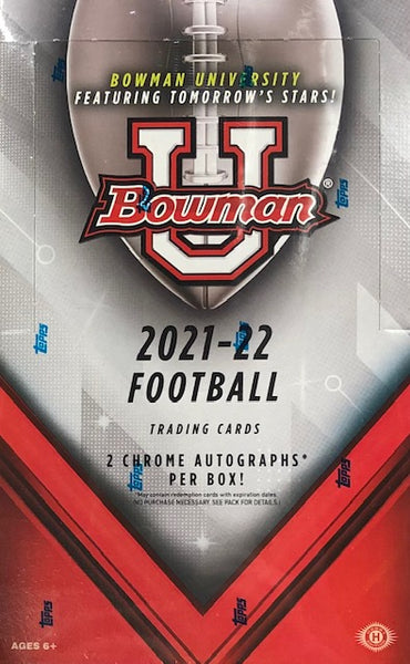 2021-22 Bowman Chrome University Football Hobby Box