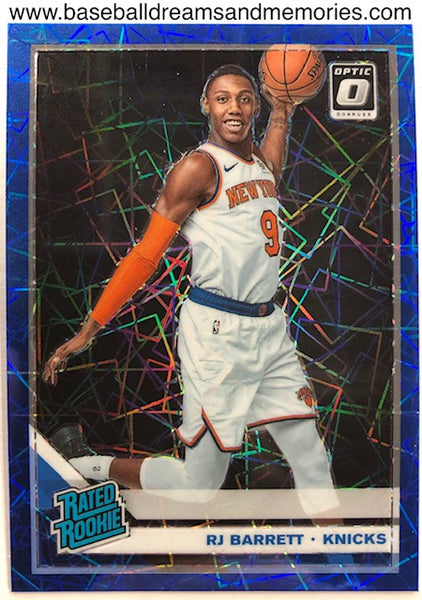 2019-20 Panini Donruss Optic RJ Barrett Rated Rookie Blue Velocity Card